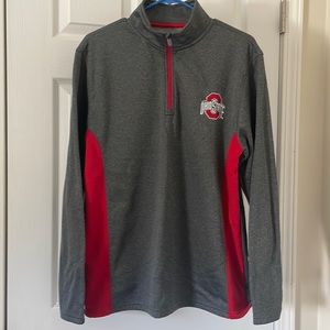 Ohio State 1/4 Zip Long Sleeved Fleece Lined Top